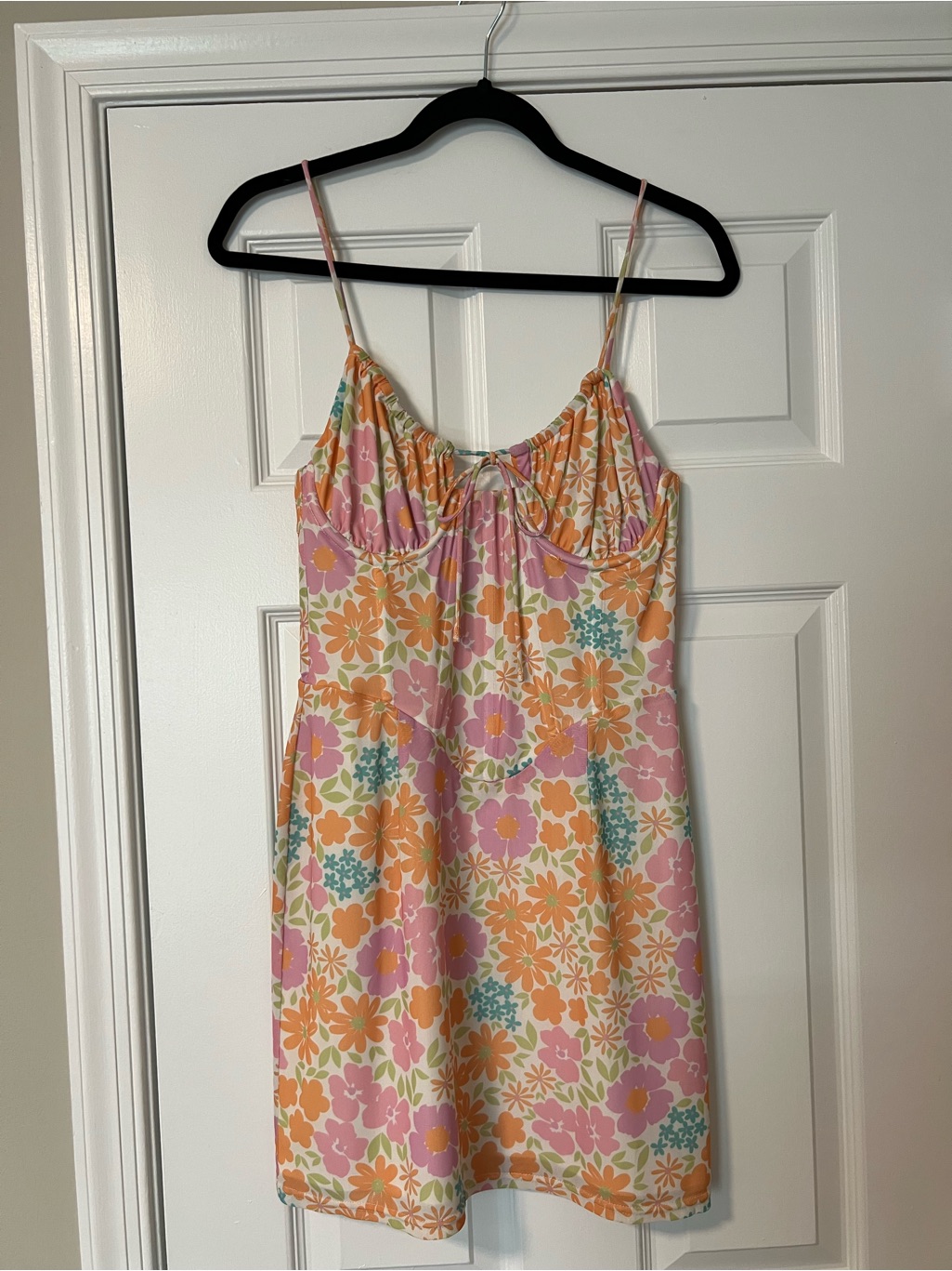 Sabo Floral Slip Dress In Pink, Orange & Mint